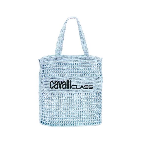 Cavalli Class PORTOFINO Light Blue Crochet Beach Shopper Bag - Picture 1 of 3